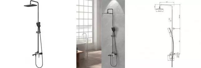 Душевая система «Splenka» S31.24.09 графит