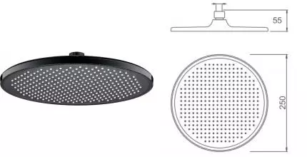 Верхний душ «Splenka» S451.50.06 чёрный матовый