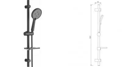 Душевой гарнитур «Splenka» S470.01.06 чёрный матовый