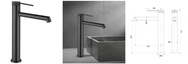 Смеситель для раковины «Vincea» Rim VBF-2RM2GM воронёная сталь