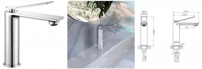 Смеситель для раковины «Vincea» Verse VBF-2VE1CH хром