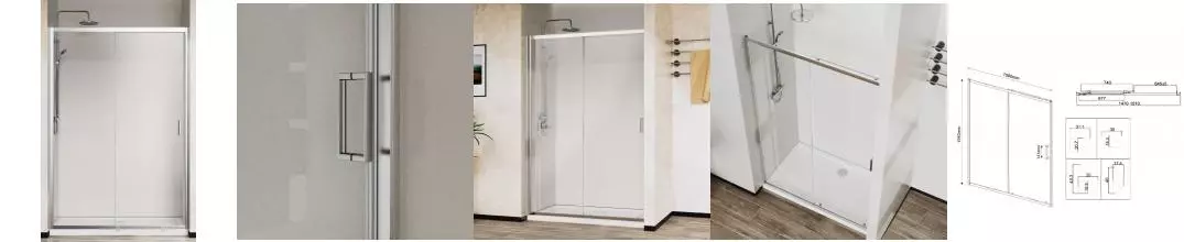 Душевая дверь «Vincea» City VDS-5CT150CL 150/195 прозрачная/хром Душевая дверь «Vincea» City VDS-5CT150CL 150/195 прозрачная/хром