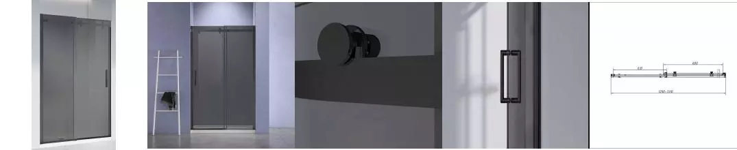 Душевая дверь «Vincea» Como-N VDS-4CN130CGB 130/195 тонированная/чёрная Душевая дверь «Vincea» Como-N VDS-4CN130CGB 130/195 тонированная/чёрная