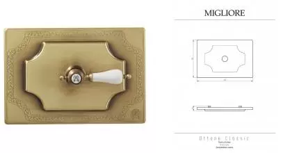 Кнопка смыва «Migliore» Ottone Classic Expert 20463/32085 керамика, латунь бронза