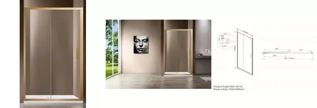 Душевая дверь «Vincea» Garda VDS-1G115CLG 115/190 прозрачная/брашированное золото Душевая дверь «Vincea» Garda VDS-1G115CLG 115/190 прозрачная/брашированное золото