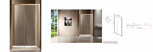 Душевая дверь «Vincea» Garda VDS-1G125CLG 125/190 прозрачная/брашированное золото Душевая дверь «Vincea» Garda VDS-1G125CLG 125/190 прозрачная/брашированное золото