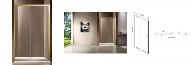Душевая дверь «Vincea» Garda VDS-1G130CLG 130/190 прозрачная/брашированное золото Душевая дверь «Vincea» Garda VDS-1G130CLG 130/190 прозрачная/брашированное золото