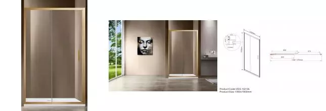 Душевая дверь «Vincea» Garda VDS-1G135CLG 135/190 прозрачная/брашированное золото Душевая дверь «Vincea» Garda VDS-1G135CLG 135/190 прозрачная/брашированное золото