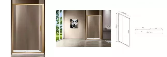 Душевая дверь «Vincea» Garda VDS-1G140CLG 140/190 прозрачная/брашированное золото Душевая дверь «Vincea» Garda VDS-1G140CLG 140/190 прозрачная/брашированное золото