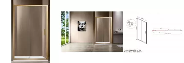 Душевая дверь «Vincea» Garda VDS-1G150CLG 150/190 прозрачная/брашированное золото Душевая дверь «Vincea» Garda VDS-1G150CLG 150/190 прозрачная/брашированное золото
