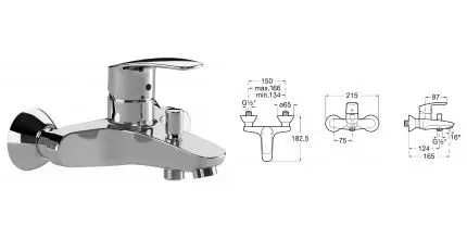 Уценка, Смеситель для ванны «Roca» Monodin 5A0298C0M хром