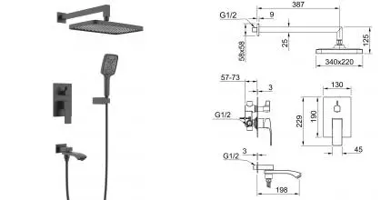 Душевая система «Raglo» R01.27.09 графит