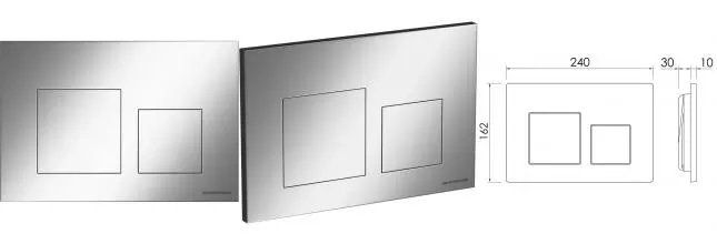 Кнопка смыва «Ceramica Nova» Balance Square CN12-002M пластик хром матовая Кнопка смыва «Ceramica Nova» Balance Square CN12-002M пластик хром матовая