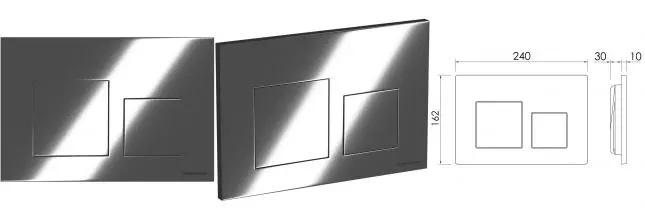 Кнопка смыва «Ceramica Nova» Balance Square CN12-002CH пластик хром глянцевая Кнопка смыва «Ceramica Nova» Balance Square CN12-002CH пластик хром глянцевая