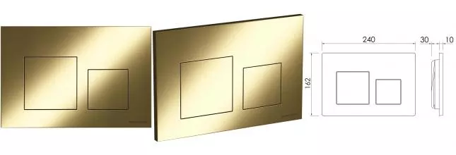 Кнопка смыва «Ceramica Nova» Balance Square CN12-002BG пластик золото брашированное