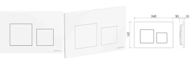 Кнопка смыва «Ceramica Nova» Balance Square CN12-002W пластик белая глянцевая Кнопка смыва «Ceramica Nova» Balance Square CN12-002W пластик белая глянцевая