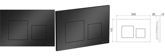 Кнопка смыва «Ceramica Nova» Balance Square CN12-002MB пластик чёрная матовая Кнопка смыва «Ceramica Nova» Balance Square CN12-002MB пластик чёрная матовая