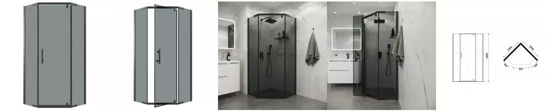 Душевой угол-ограждение «Niagara» Eco NG-1010-14DT 100/100 100/100 тонированный/чёрный матовый без поддона Душевой угол-ограждение «Niagara» Eco NG-1010-14DT 100/100 100/100 тонированный/чёрный матовый без поддона