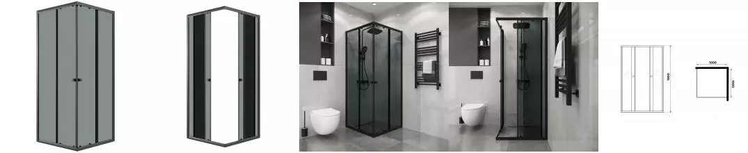 Душевой угол-ограждение «Niagara» Eco NG-1010-14QT 100/100 100/100 тонированный/чёрный матовый без поддона Душевой угол-ограждение «Niagara» Eco NG-1010-14QT 100/100 100/100 тонированный/чёрный матовый без поддона