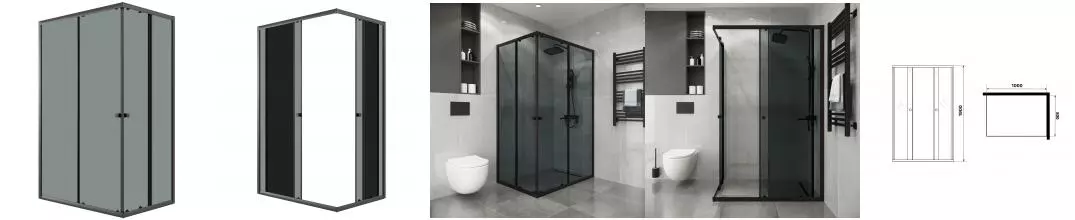 Душевой угол-ограждение «Niagara» Eco NG-1018-14QT 100/80 100/80 тонированный/чёрный матовый без поддона универсальный Душевой угол-ограждение «Niagara» Eco NG-1018-14QT 100/80 100/80 тонированный/чёрный матовый без поддона универсальный