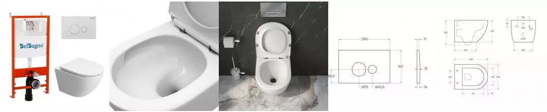 Комплект инсталляция с унитазом, крышкой и кнопкой смыва «Belbagno» UNO-TOR BB5177CH-TOR/SC/BB026/BB082BL безободковый белый Комплект инсталляция с унитазом, крышкой и кнопкой смыва «Belbagno» UNO-TOR BB5177CH-TOR/SC/BB026/BB082BL безободковый белый