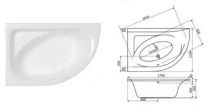Гидромассажная ванна акриловая «Whitecross» Aquarella 170/110 Ultra с каркасом с сифоном белая левая Гидромассажная ванна акриловая «Whitecross» Aquarella 170/110 Ultra с каркасом с сифоном белая левая