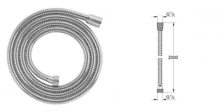 Душевой шланг «Grohe» Relexaflex 28140001 200 см хром Душевой шланг «Grohe» Relexaflex 28140001 200 см хром