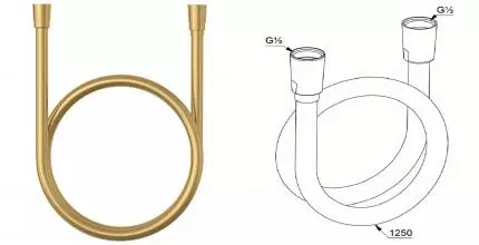 Душевой шланг «Kludi» Suparaflex 61071N0-00 125 см брашированное золото Душевой шланг «Kludi» Suparaflex 61071N0-00 125 см брашированное золото