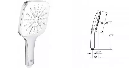 Ручная лейка «Grohe» Rainshower SmartActive 26551LS0 хром/белая