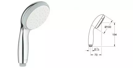 Ручная лейка «Grohe» Vitalio Go 26189000 хром/белая Ручная лейка «Grohe» Vitalio Go 26189000 хром/белая