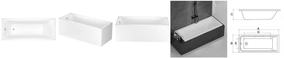 Ванна акриловая «Alba Spa» Gamma 150/70 без опор без сифона белая Ванна акриловая «Alba Spa» Gamma 150/70 без опор без сифона белая