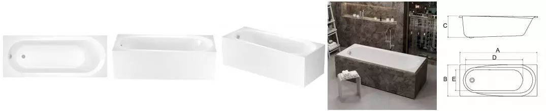 Ванна акриловая «Alba Spa» Baline 170/70 без опор без сифона белая Ванна акриловая «Alba Spa» Baline 170/70 без опор без сифона белая