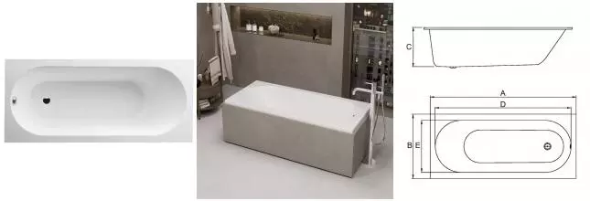 Ванна акриловая «Alba Spa» Supreme 180/80 без опор без сифона белая Ванна акриловая «Alba Spa» Supreme 180/80 без опор без сифона белая