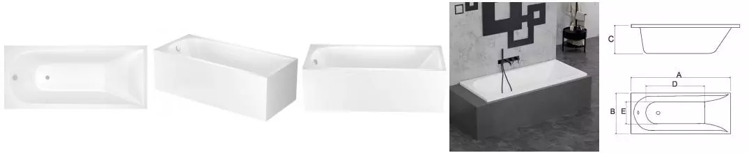 Ванна акриловая «Alba Spa» Impero 170/75 без опор без сифона белая Ванна акриловая «Alba Spa» Impero 170/75 без опор без сифона белая