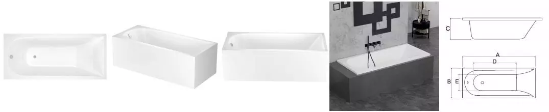 Ванна акриловая «Alba Spa» Impero 180/80 без опор без сифона белая Ванна акриловая «Alba Spa» Impero 180/80 без опор без сифона белая