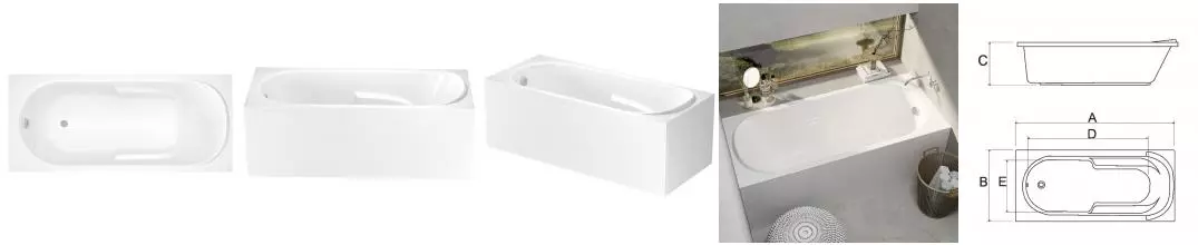 Ванна акриловая «Alba Spa» Arabella 170/75 без опор без сифона белая Ванна акриловая «Alba Spa» Arabella 170/75 без опор без сифона белая