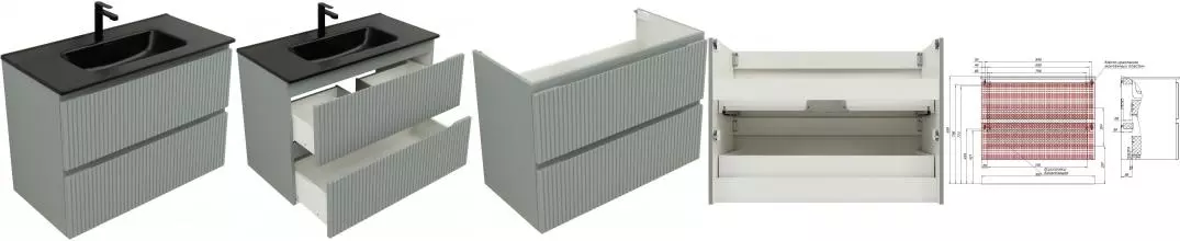 Тумба с раковиной «Aquanet» Джейн 90/45 (Flat 90 329256) подвесная мисти грин
