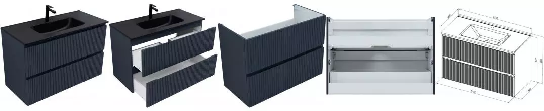 Тумба с раковиной «Aquanet» Джейн 100/45 (Flat 100 329257) подвесная маренго