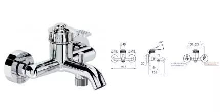 Смеситель для ванны с душем «Remer» Atelier AL05 хром