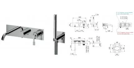 Смеситель для ванны с душем «Remer» Atelier AL53D2 хром