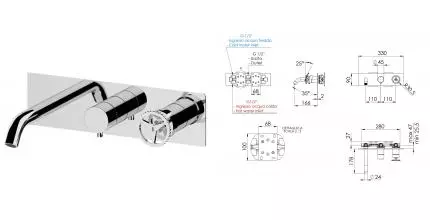 Смеситель для ванны с душем «Remer» Chrono CH54D2 хром