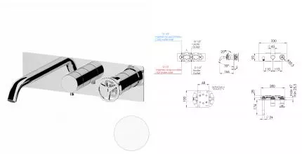 Смеситель для ванны с душем «Remer» Chrono CH54D3BO белый матовый