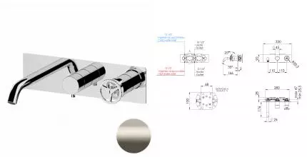 Смеситель для ванны с душем «Remer» Chrono CH54D3XV сталь