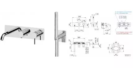 Смеситель для ванны с душем «Remer» Metrica MC53D2 хром