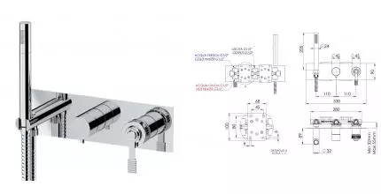 Смеситель для душа «Remer» Atelier AL97D2 хром