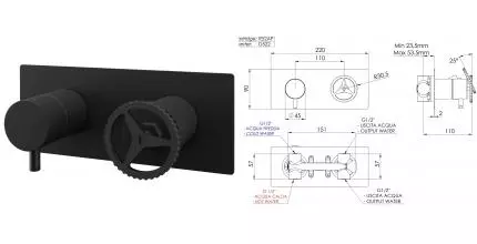 Смеситель для душа «Remer» Chrono CH93ZNO чёрный матовый