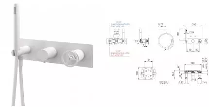Смеситель для душа «Remer» Chrono CH97D3BO белый матовый