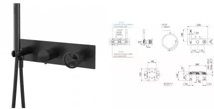 Смеситель для душа «Remer» Chrono CH97D3CFP брашированный чёрный хром