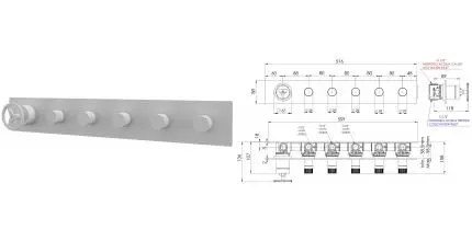 Смеситель для душа «Remer» Chrono CH98D5BO белый матовый