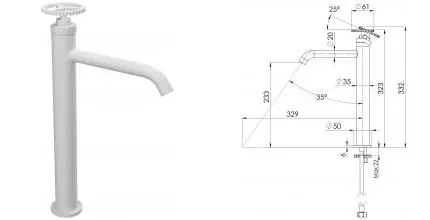 Смеситель для раковины «Remer» Chrono CH11LXLBO белый матовый